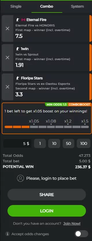 Bc.Game Bet Builder Screenshot
