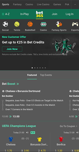 bet365 Mobile Screenshot