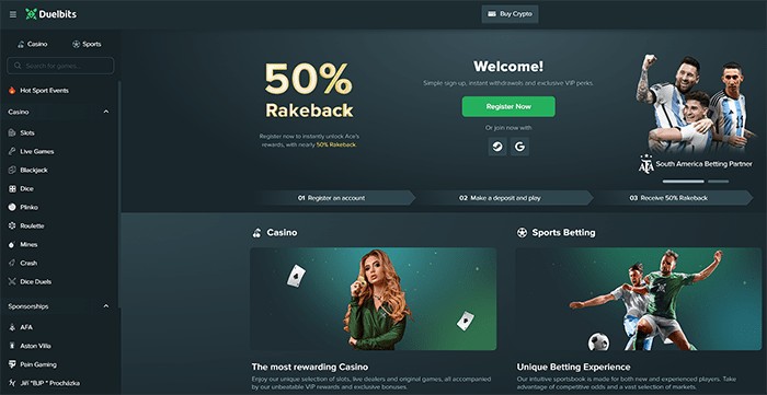 Duelbits Home Page Screenshot