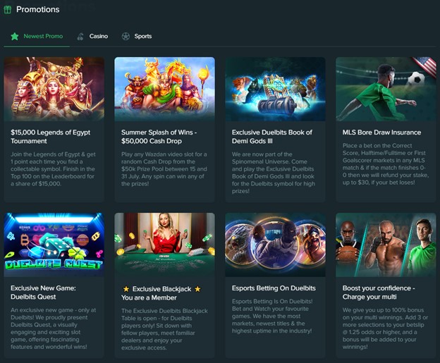 Duelbits Promotions Screenshot