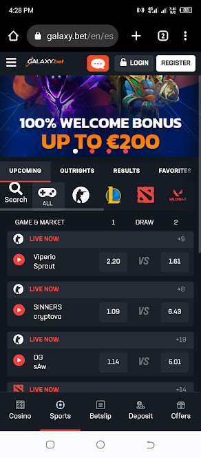 Galaxy.bet Mobile Screenshot