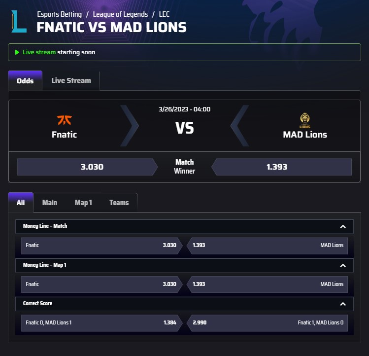 Pinnacle odds screenshot