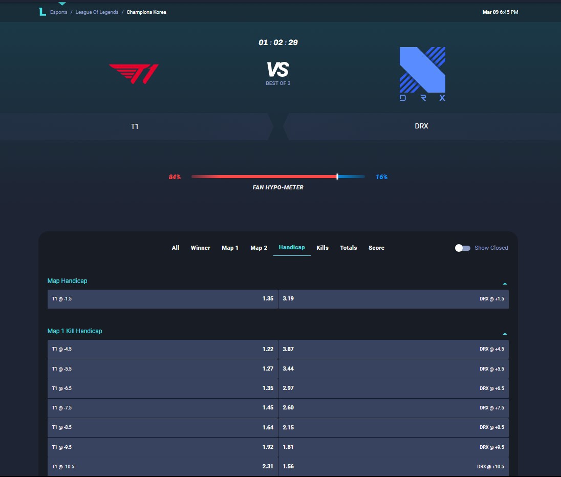 Rivalry LoL Handicaps Screenshot